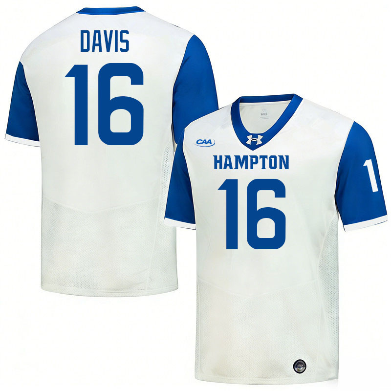 Hampton Pirates #16 Braden Davis College Football Jerseys,Uniforms-White Hampton Pirates #16 Braden Davis College Football Jerseys,Uniforms-White
